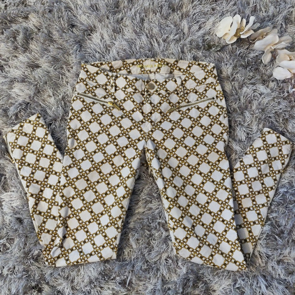 Michael Kors MK Chain Link Rockstar Jeans Sz 4